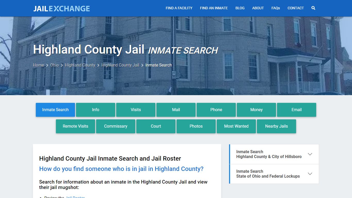Inmate Search: Roster & Mugshots - Highland County Jail, OH